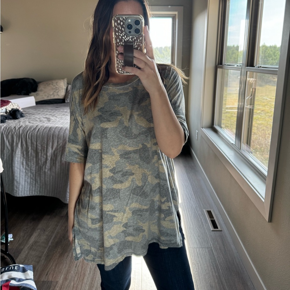 Talulah camo oversized tunic tee
